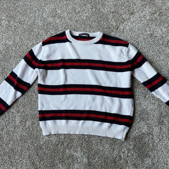 Brandy Melville Sweaters - Brandy Melville Striped‎ White, Blue & Red Sweater